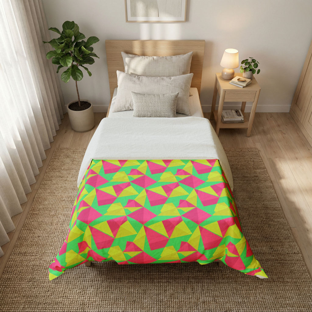Faceted Gold Panels Cotton Duvet Cover – Candy Christmas
