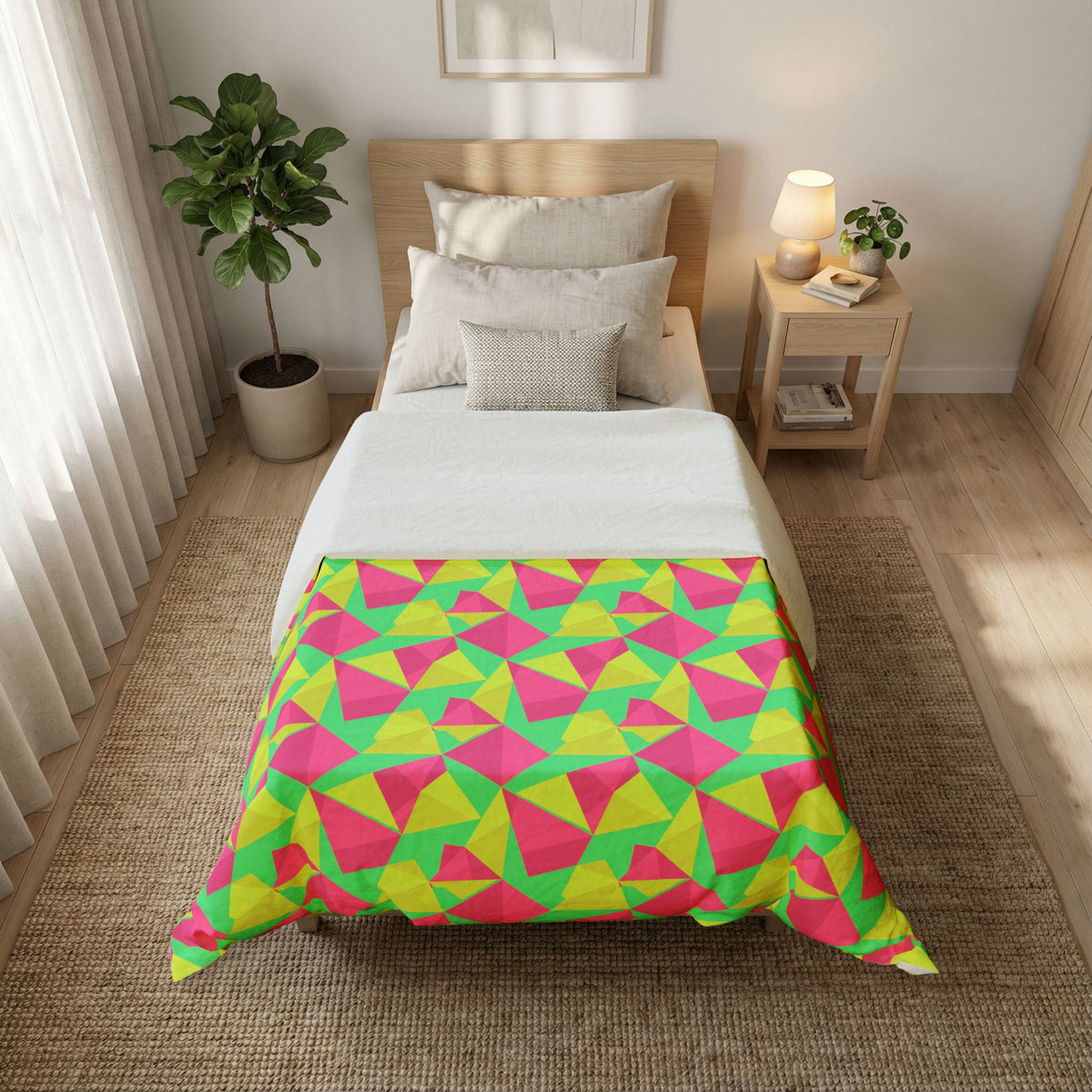 Faceted Gold Panels Cotton Duvet Cover – Candy Christmas