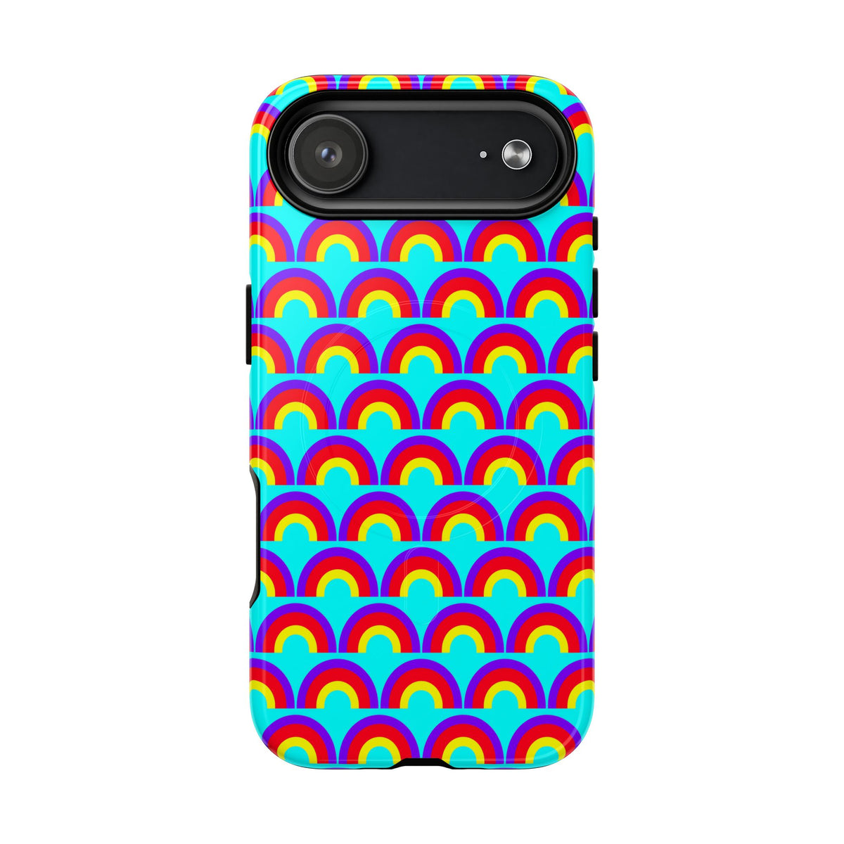 Chromatic Scallop Ripple Magnetic Tough iPhone Case – Op-Art Scallops Pattern