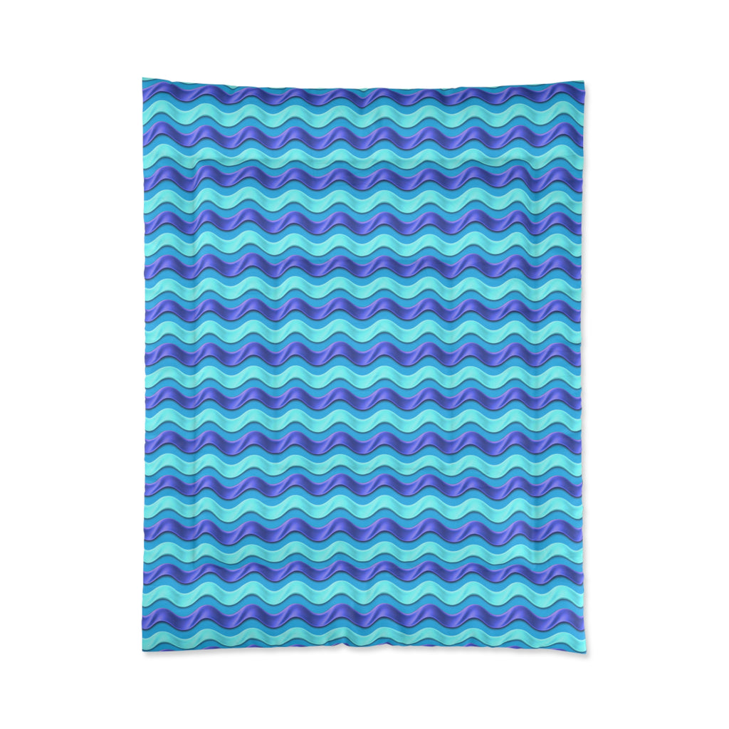 Satin Wave Bands Comforter – Ice Jewel