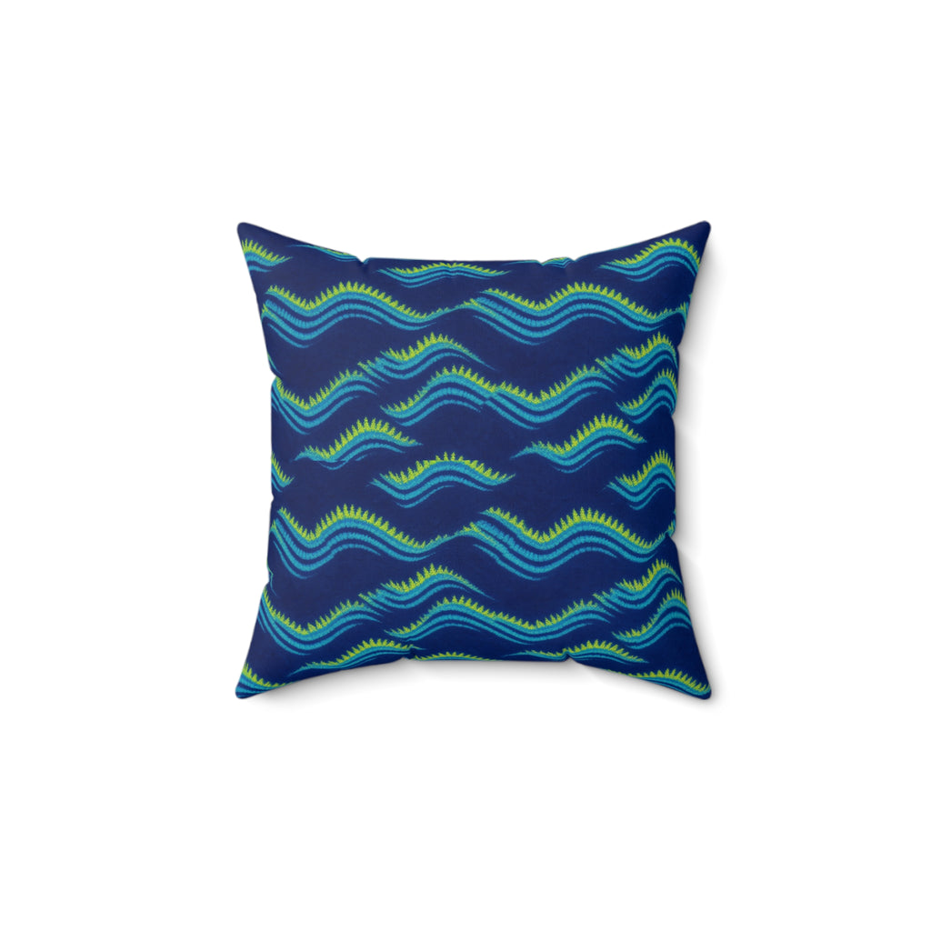 Pleat Wave Dye Faux Suede Cushion – Shibori Dye Pattern