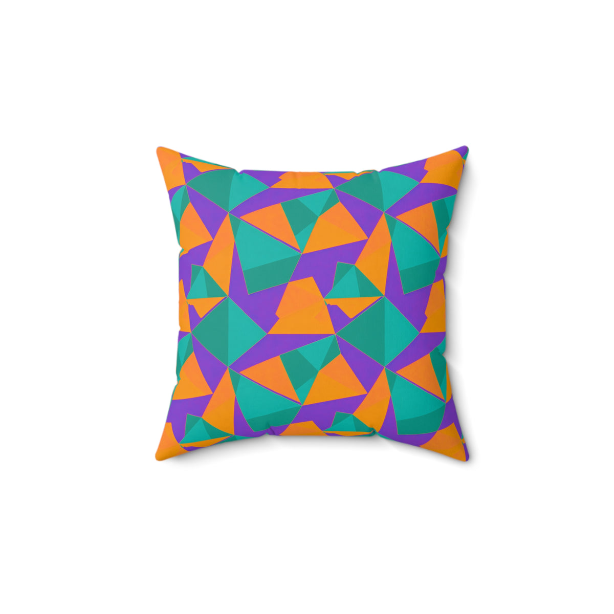 Faceted Gold Panels Faux Suede Cushion – Peacock Jewel