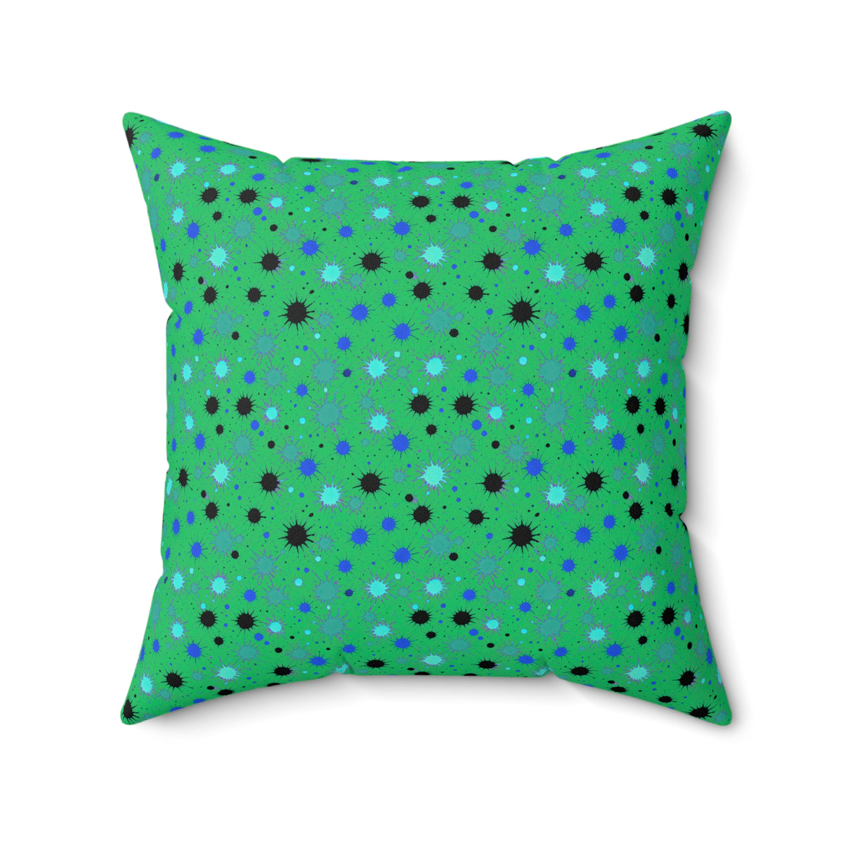 Splat Storm Faux Suede Cushion – Ocean Jewel