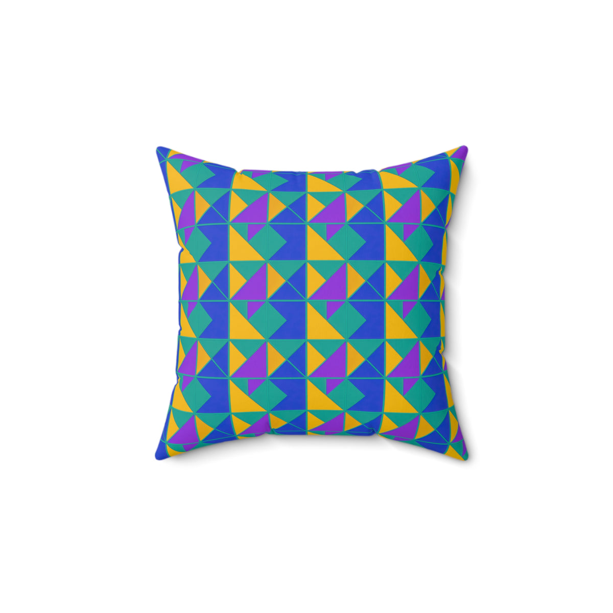 Jewel Block Quilt Faux Suede Cushion – Peacock Jewel