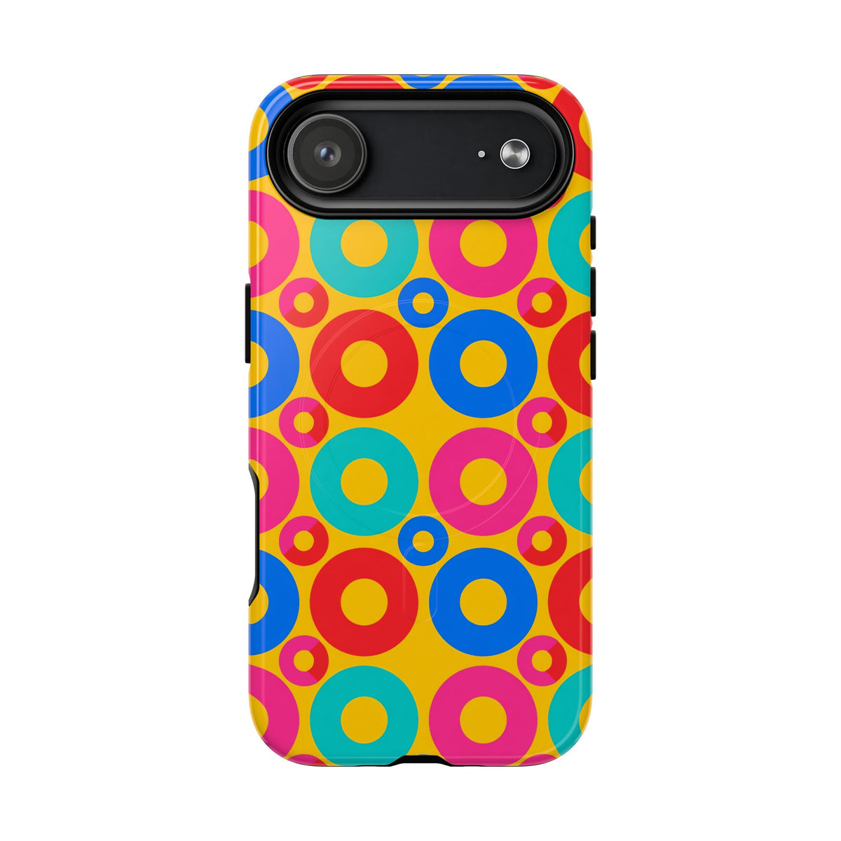 Big Ring Blocks Magnetic Tough iPhone Case – Geometric Blocks Pattern