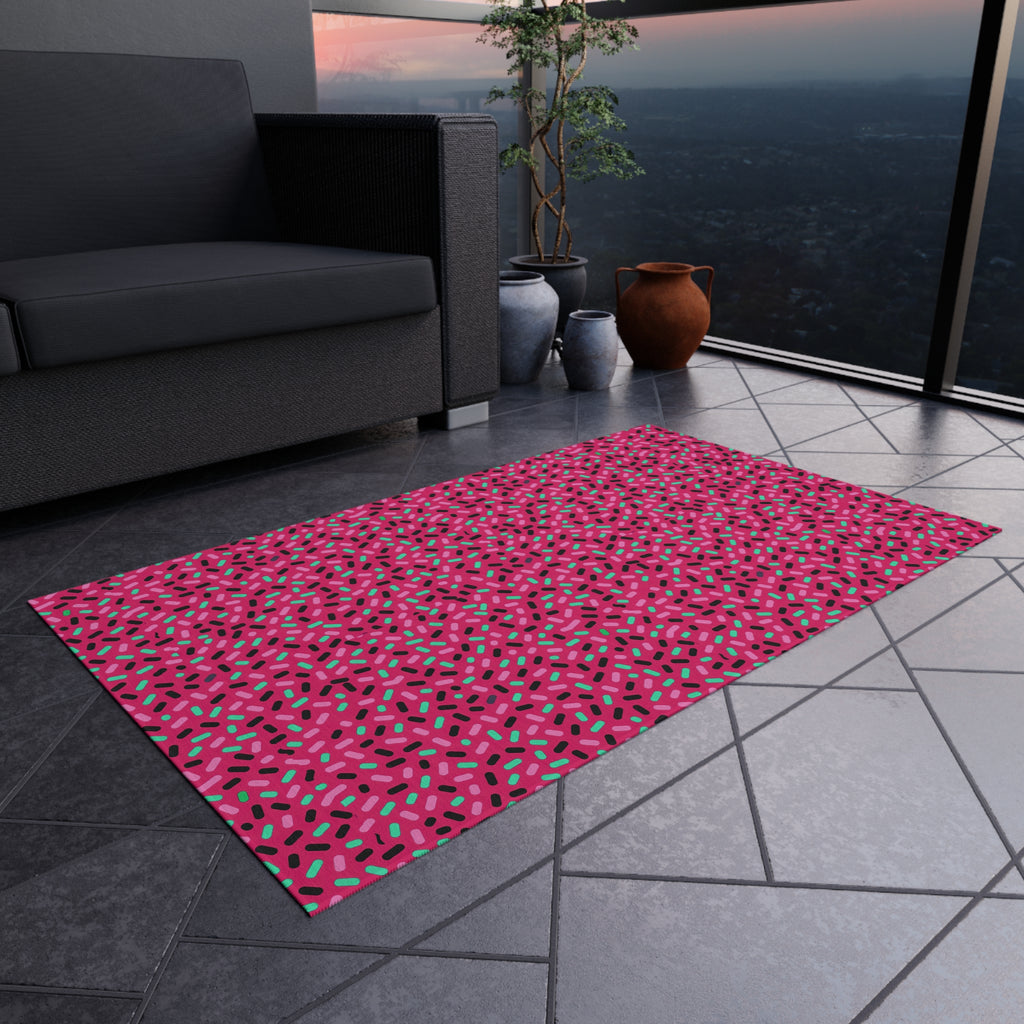 Sprinkle Pop Outdoor Rug – Candy Pop on Raspberry