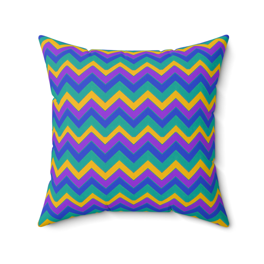 Jewel Chevron Bands Faux Suede Cushion – Peacock Jewel