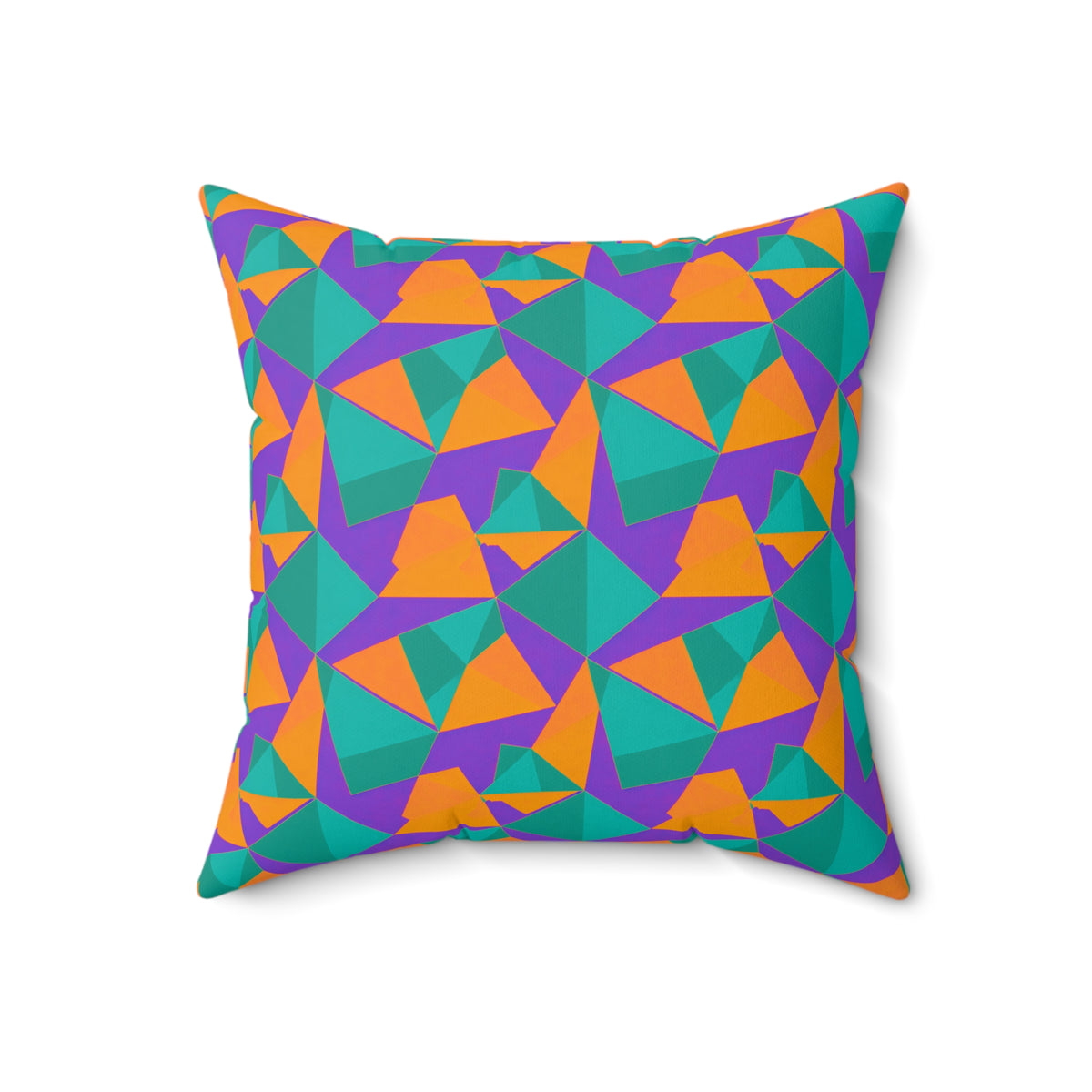 Faceted Gold Panels Faux Suede Cushion – Peacock Jewel