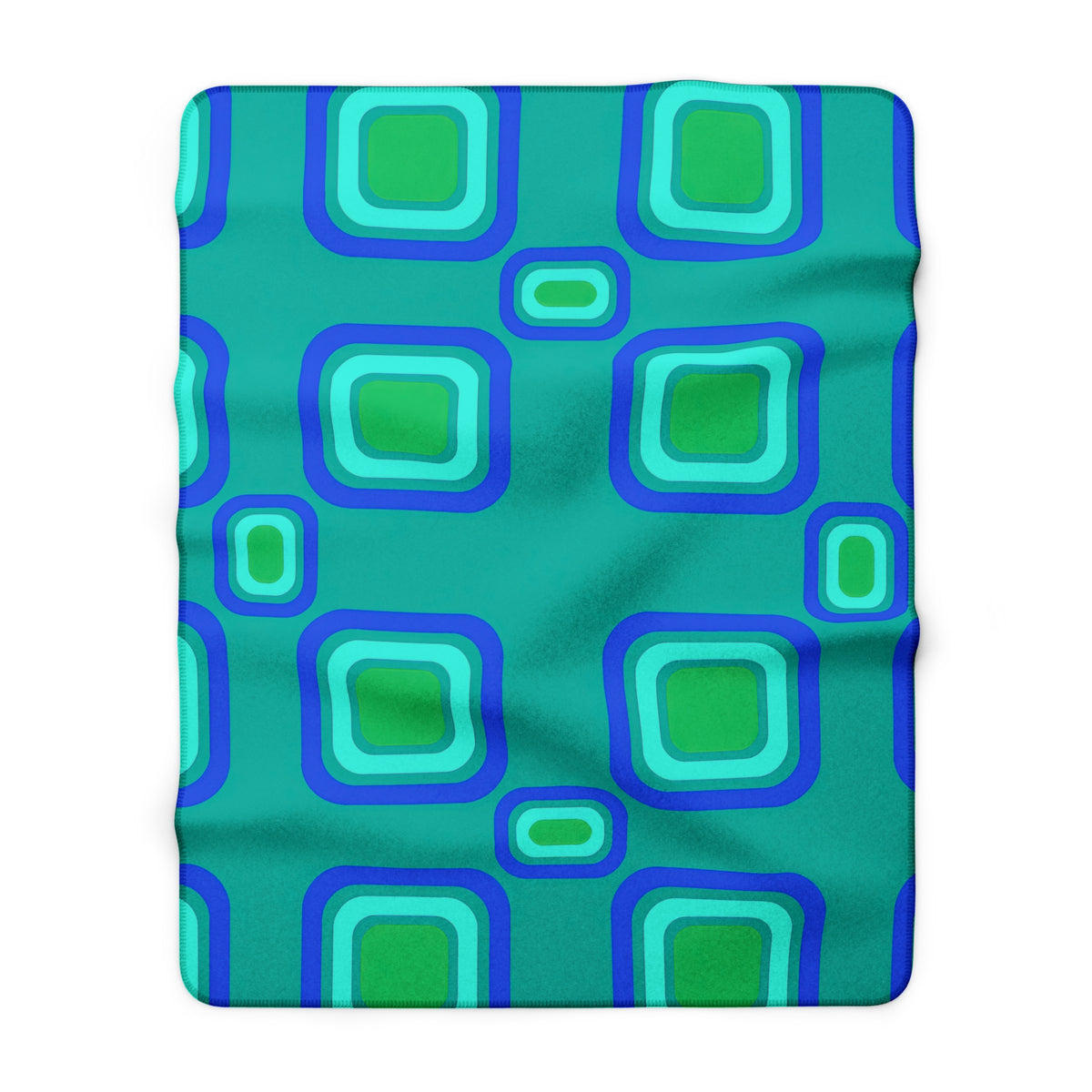 Big Ripple Squares Sherpa Fleece Blanket – Ocean Jewel