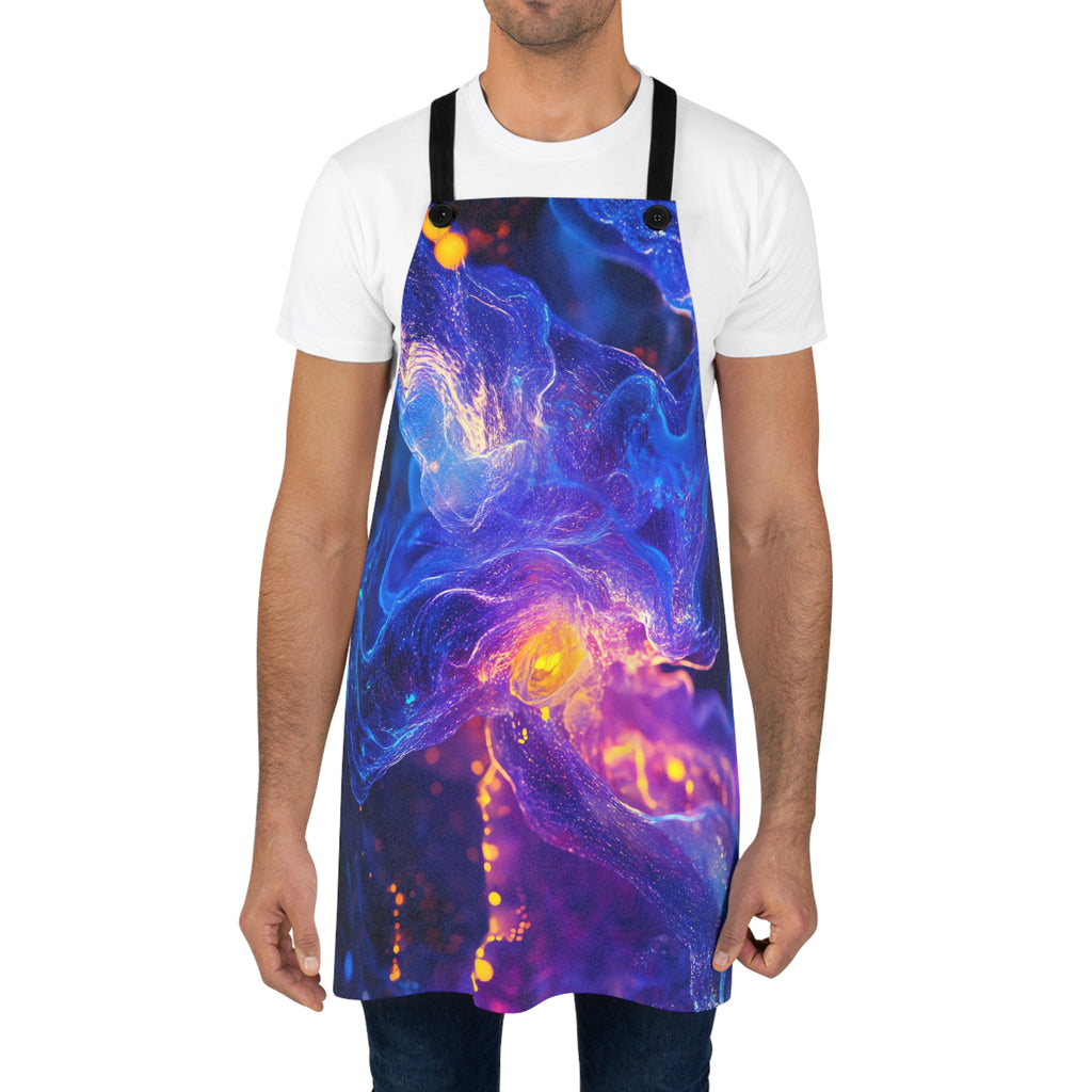 Cosmic Neon Nebula Apron – Cosmic Abstract Art