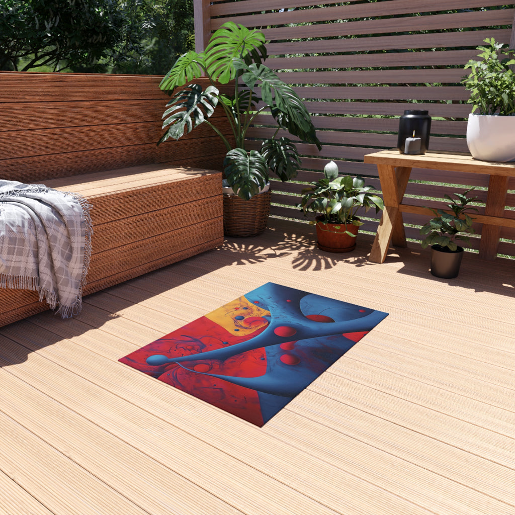Surreal Red Flow Outdoor Rug – Surreal Abstract Art