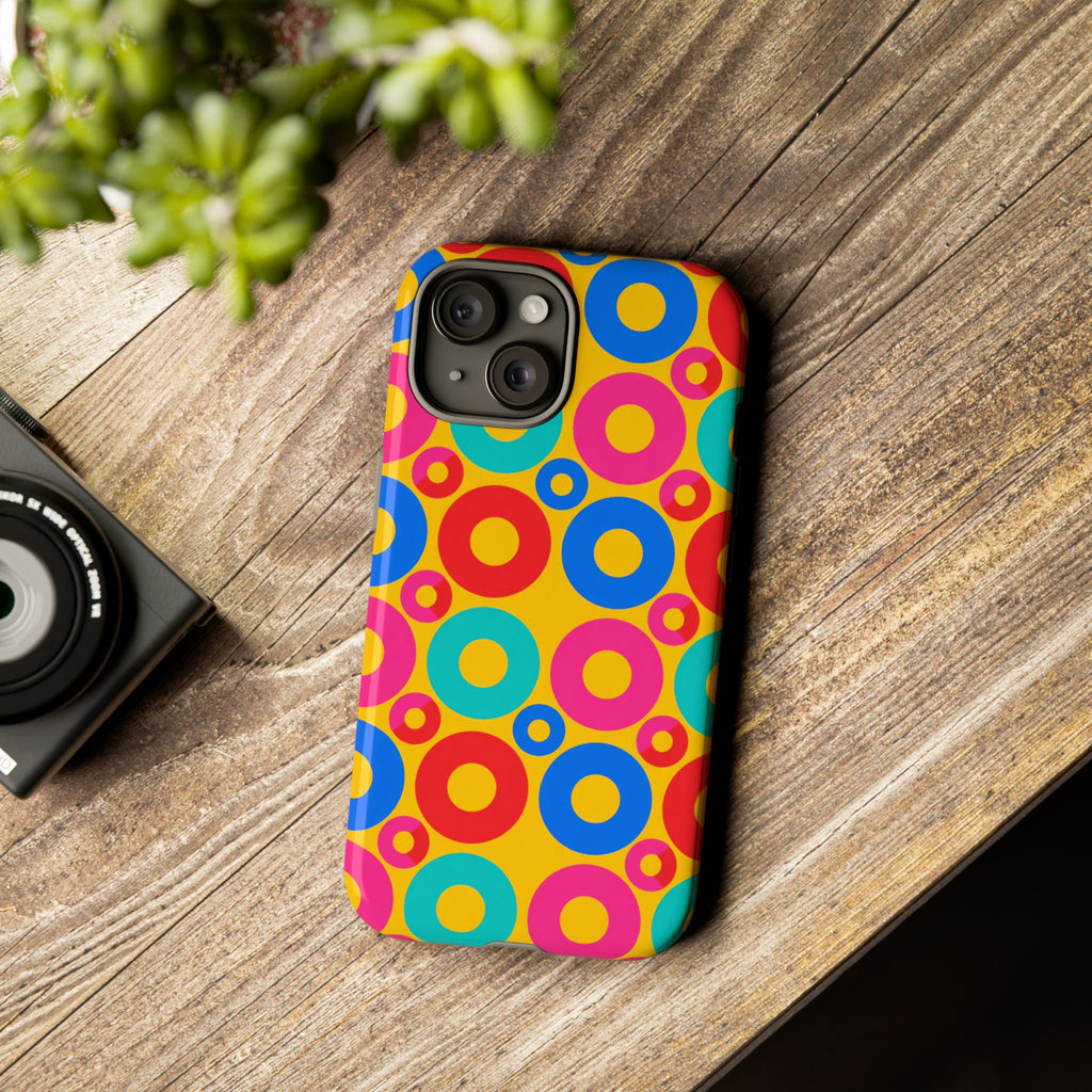 Big Ring Blocks Tough Phone Case – Geometric Blocks Pattern