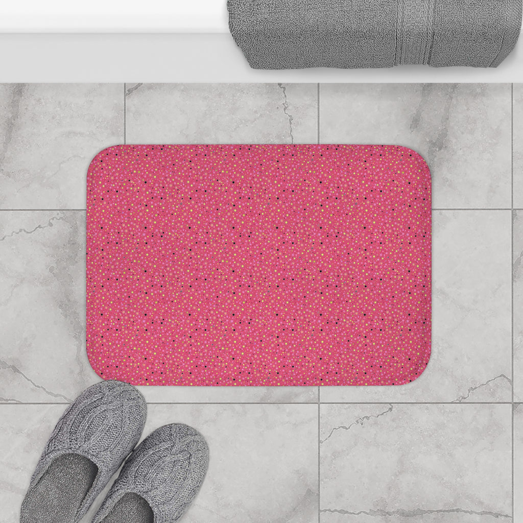 Confetti Spatter Bath Mat – Candy Pop on Raspberry