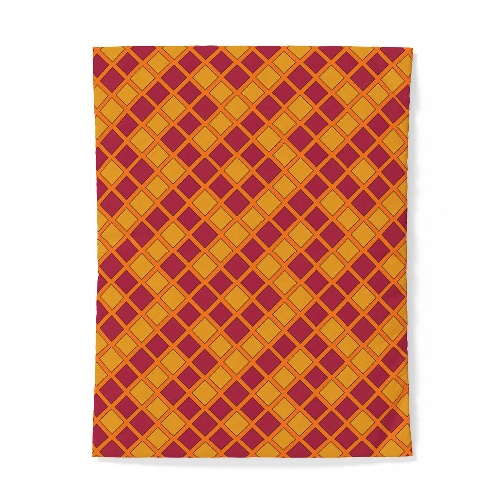 Harlequin Gold Grid Cotton Duvet Cover – Cranberry Spice