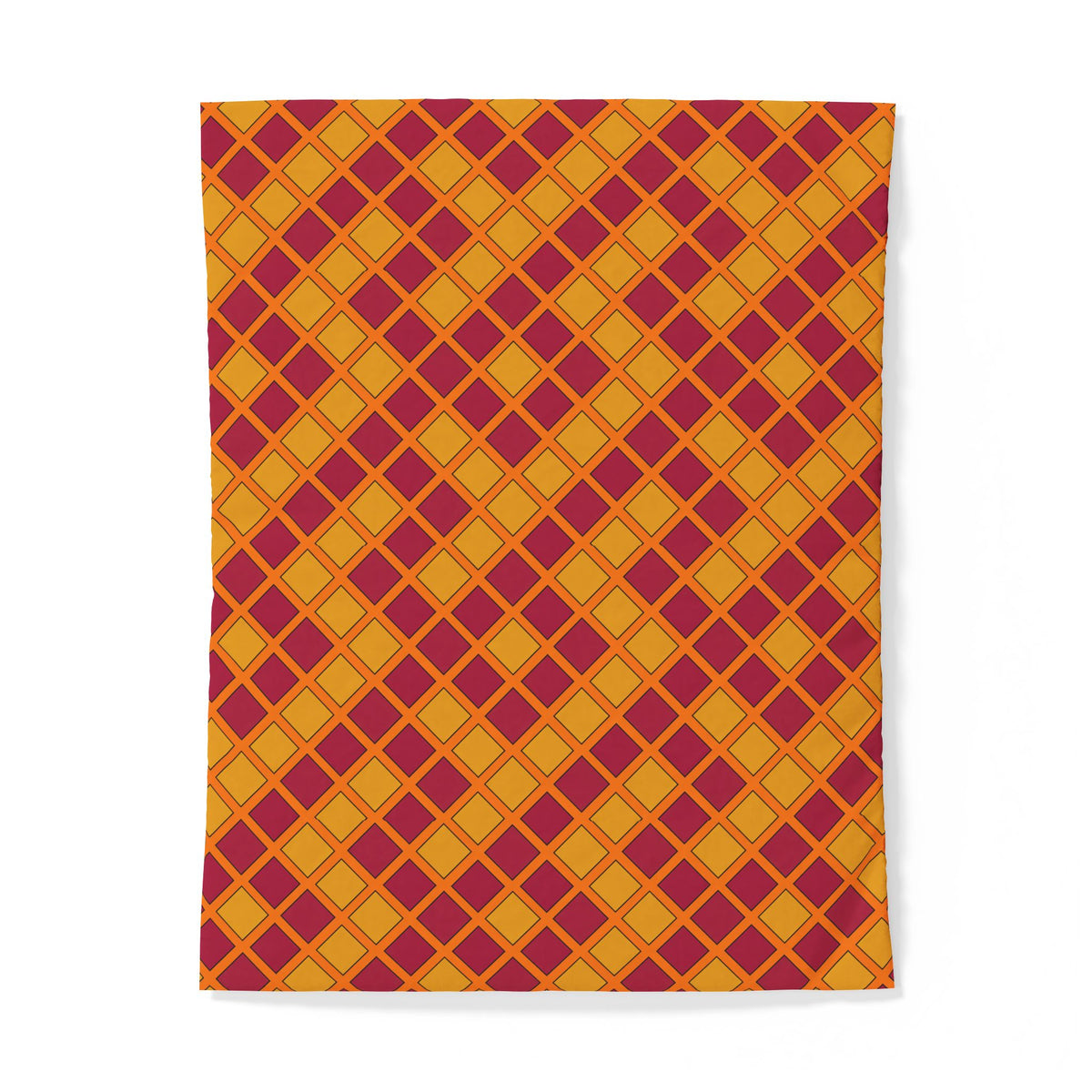 Harlequin Gold Grid Cotton Duvet Cover – Cranberry Spice