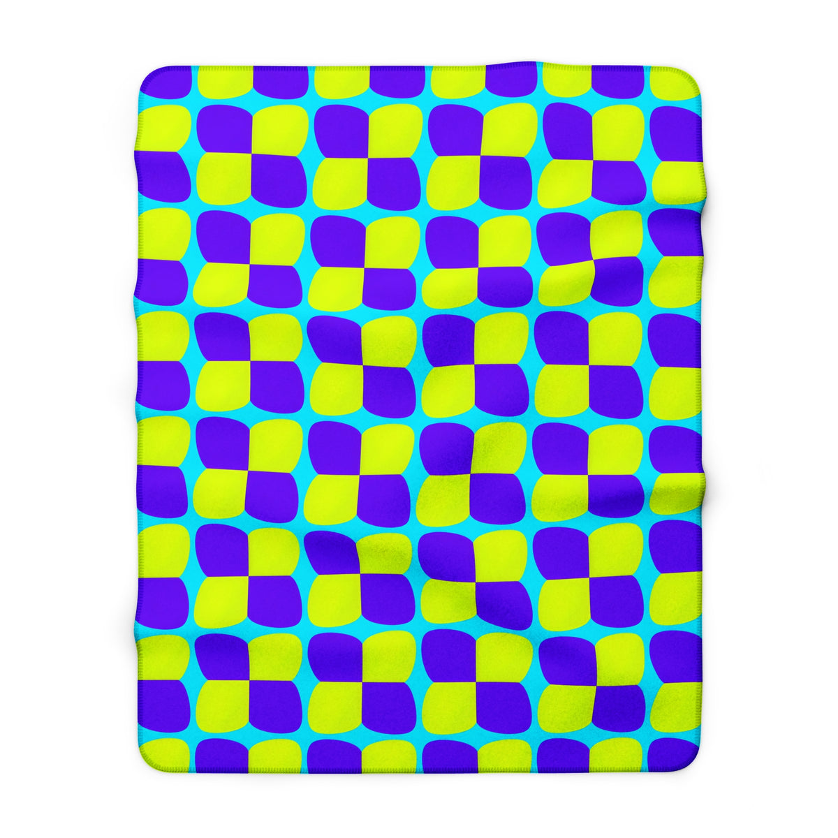 Bold Bulge Checker Sherpa Fleece Blanket – Op-Art Checker Pattern