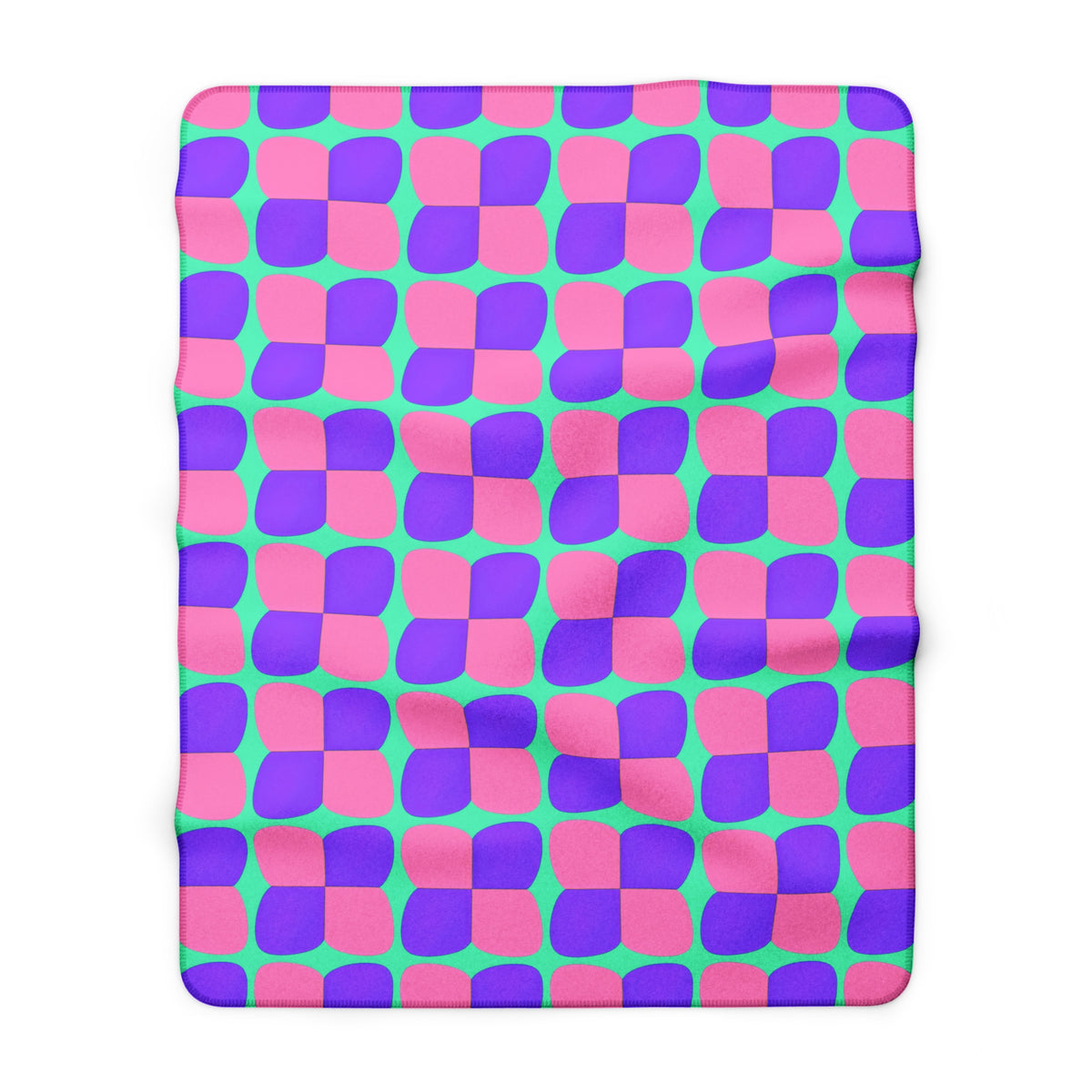 Bold Bulge Checker Sherpa Fleece Blanket – Candy Pastel on Grape