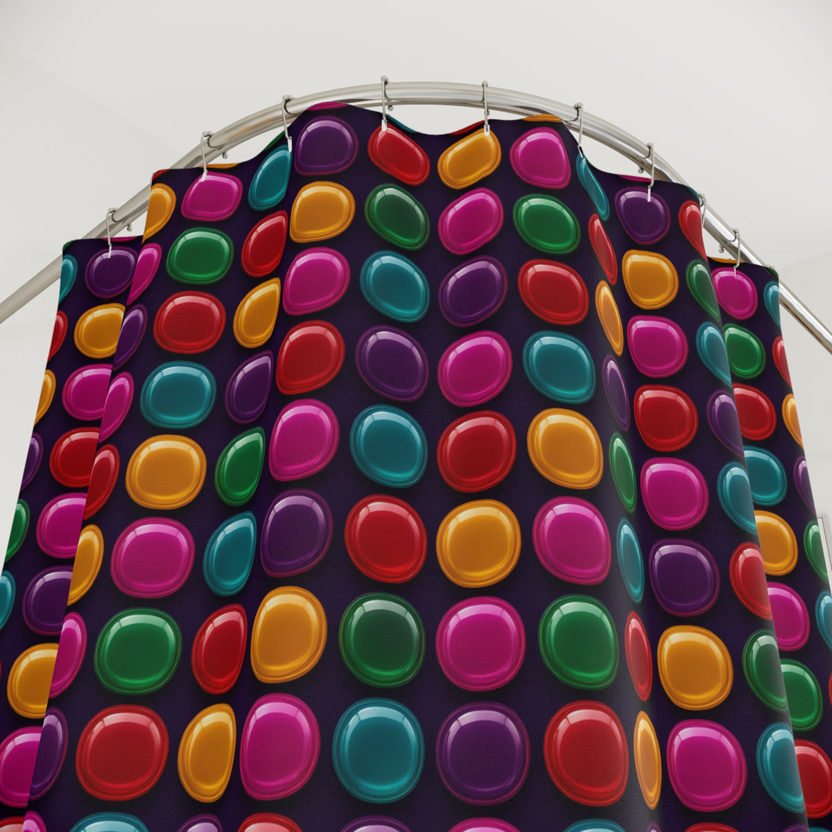 Puffy Glass Cushions Shower Curtain – Psychedelic Pop Pattern