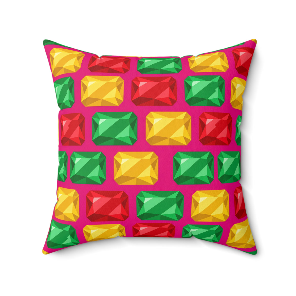 Big Stacked Gem Bars Faux Suede Cushion – Geometric Blocks Pattern