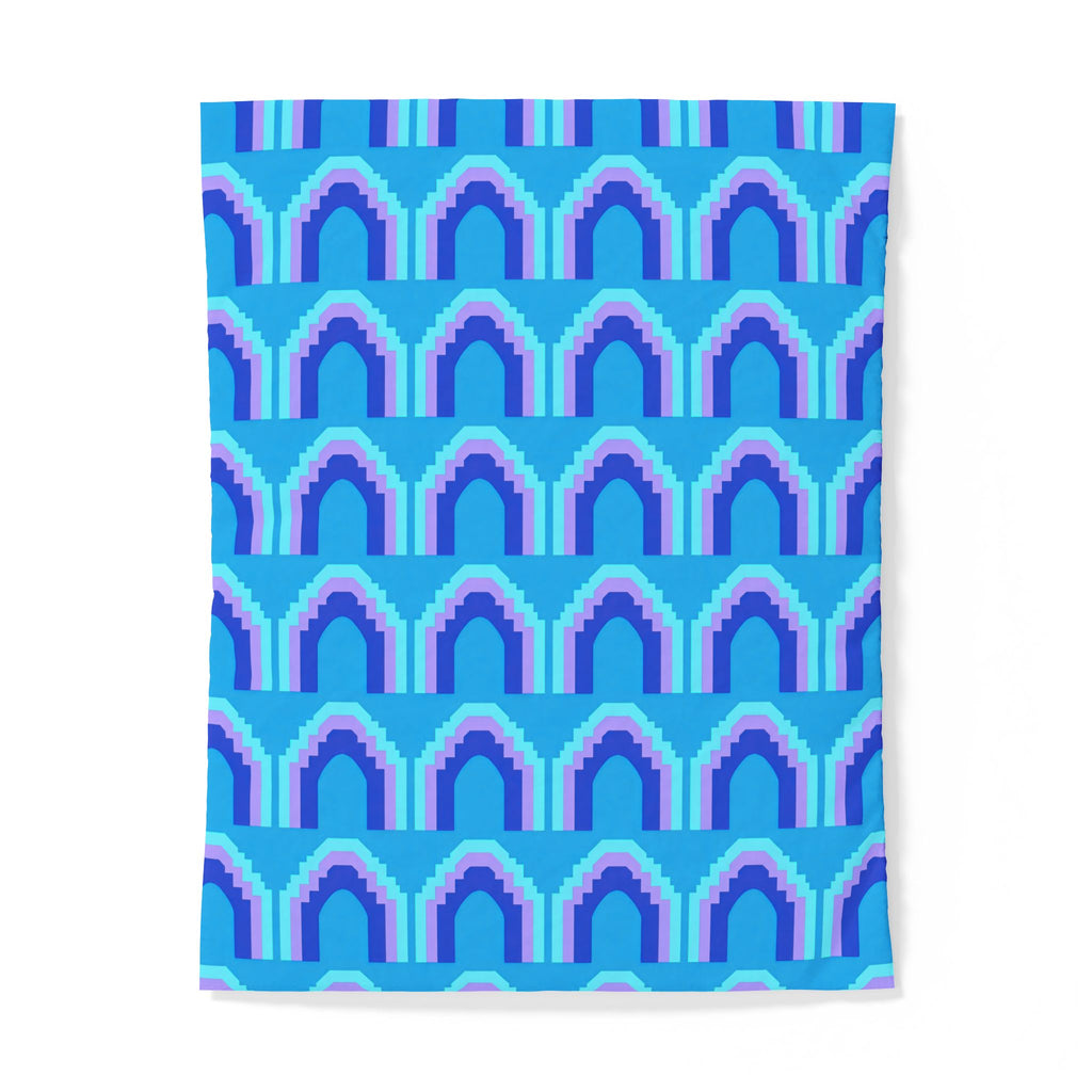 Grand Stepped Arches Cotton Duvet Cover – Ice Jewel