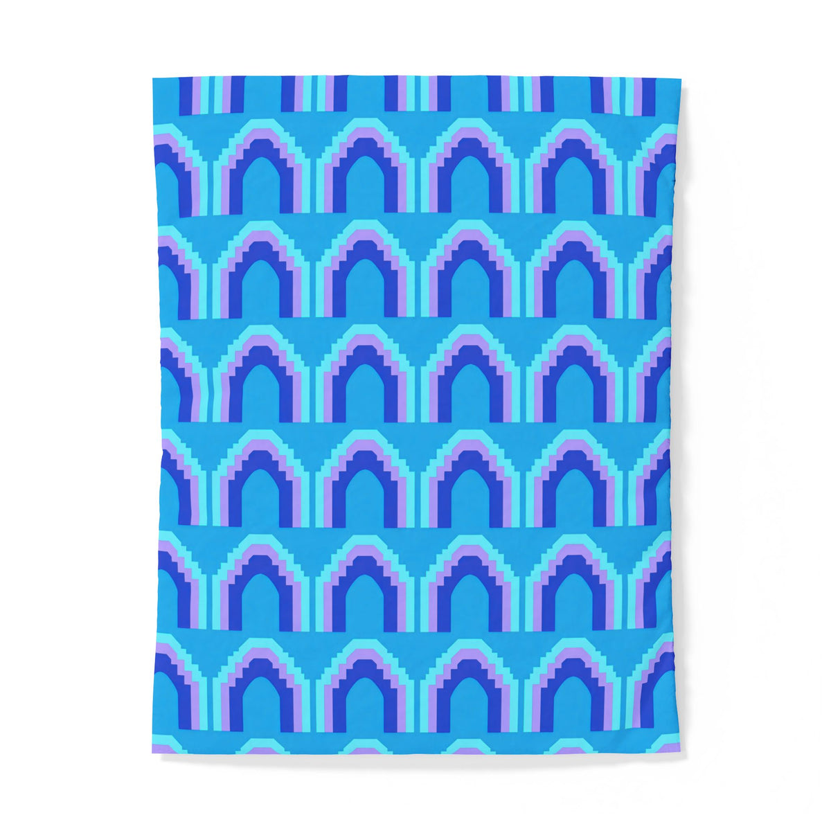 Grand Stepped Arches Cotton Duvet Cover – Ice Jewel