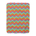 Wide Wave Interference Sherpa Fleece Blanket – Op-Art Waves Pattern