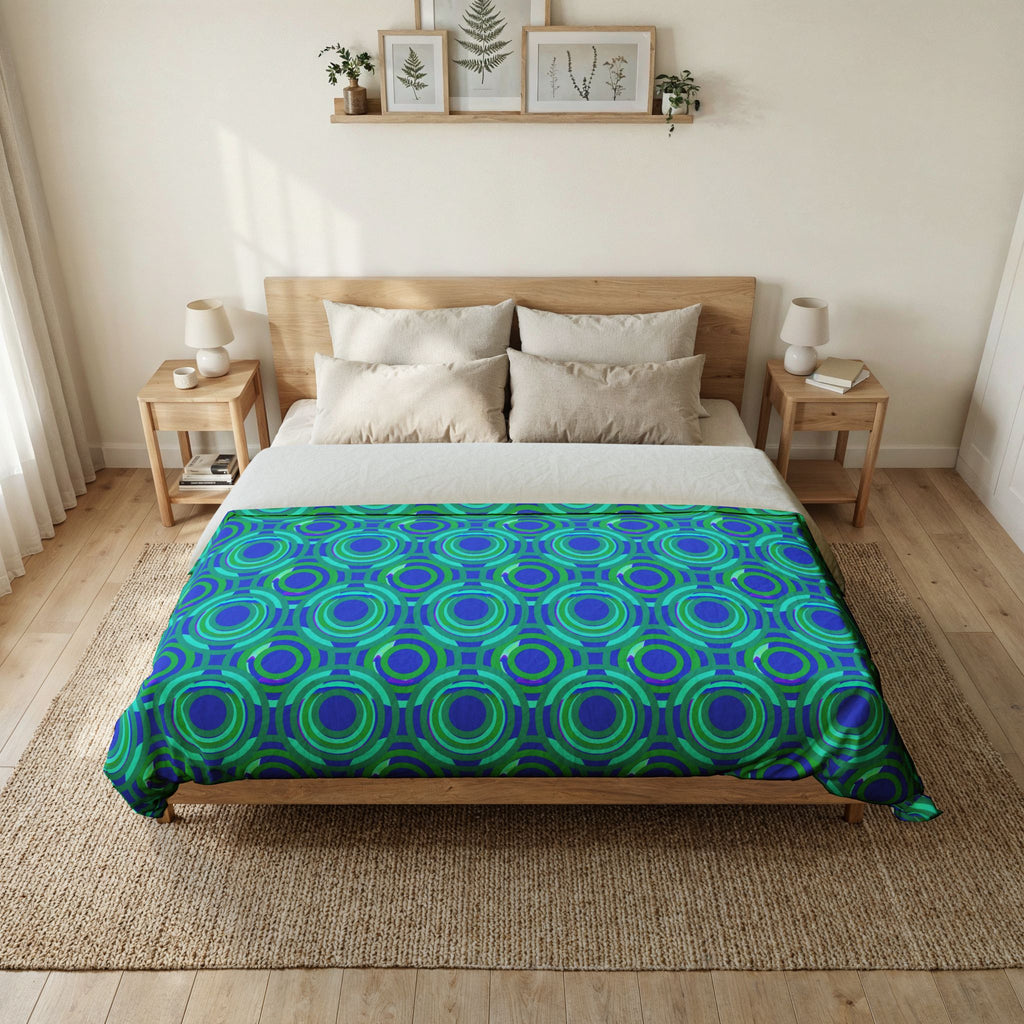 Interlocking Ring Ripples Cotton Duvet Cover – Ocean Jewel