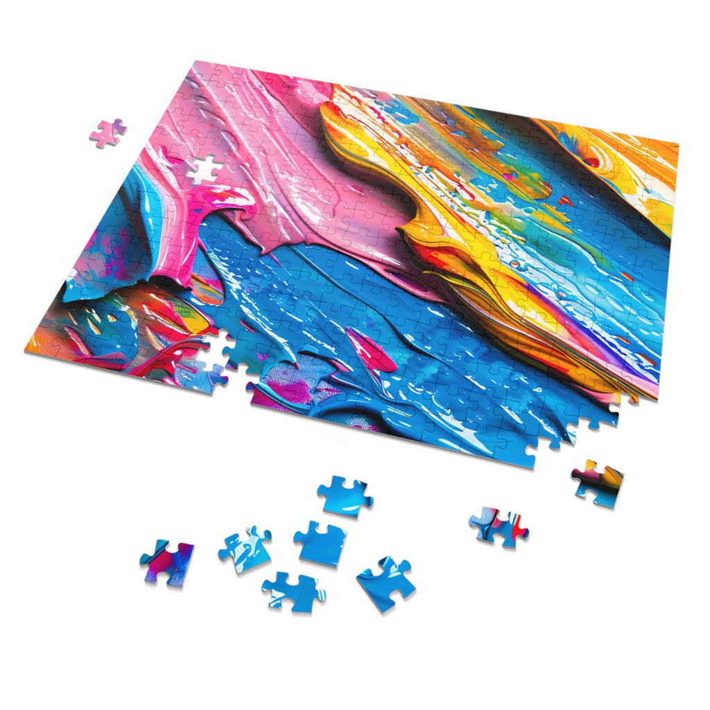 Vivid Paint Strokes Jigsaw Puzzle with Tin – Paint Stroke Abstract