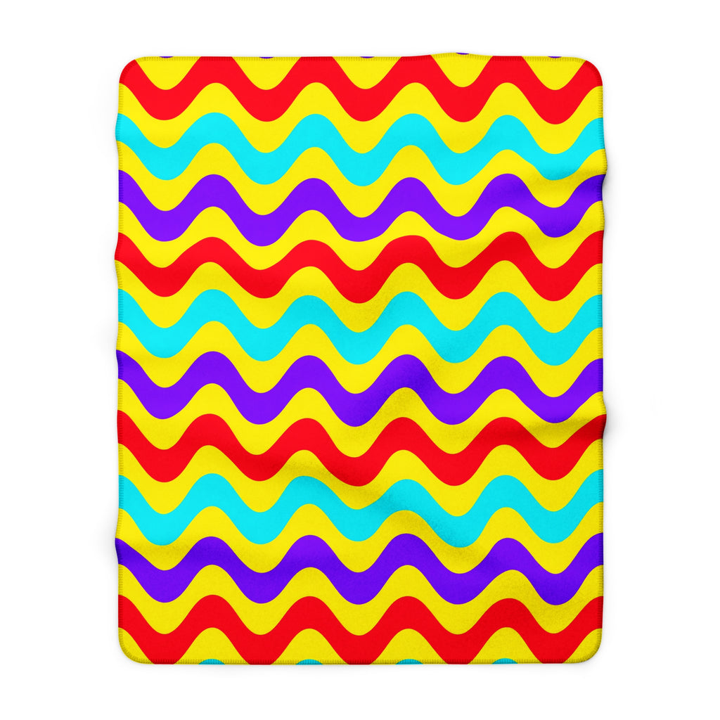 Big Ripple Chevrons Sherpa Fleece Blanket – Op-Art Chevron Pattern