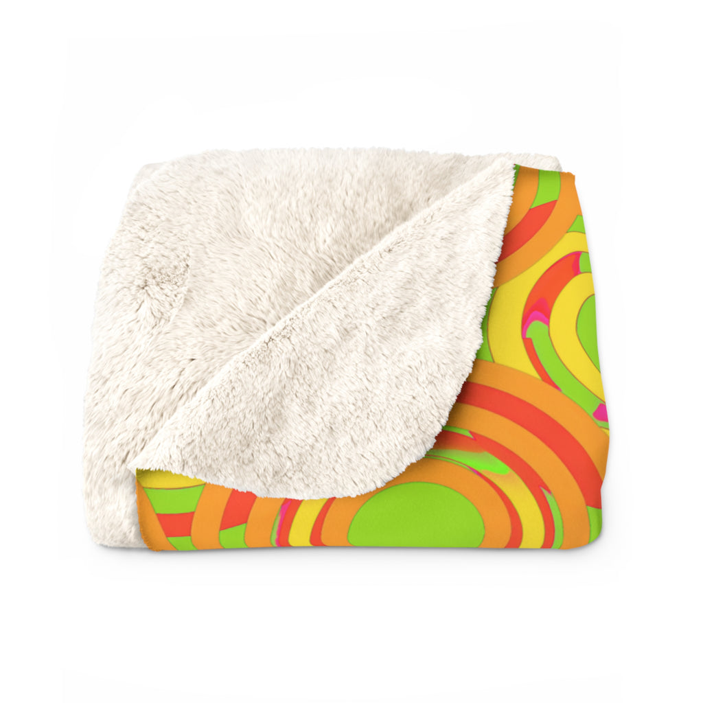 Interlocking Ring Ripples Sherpa Fleece Blanket – Hot Citrus