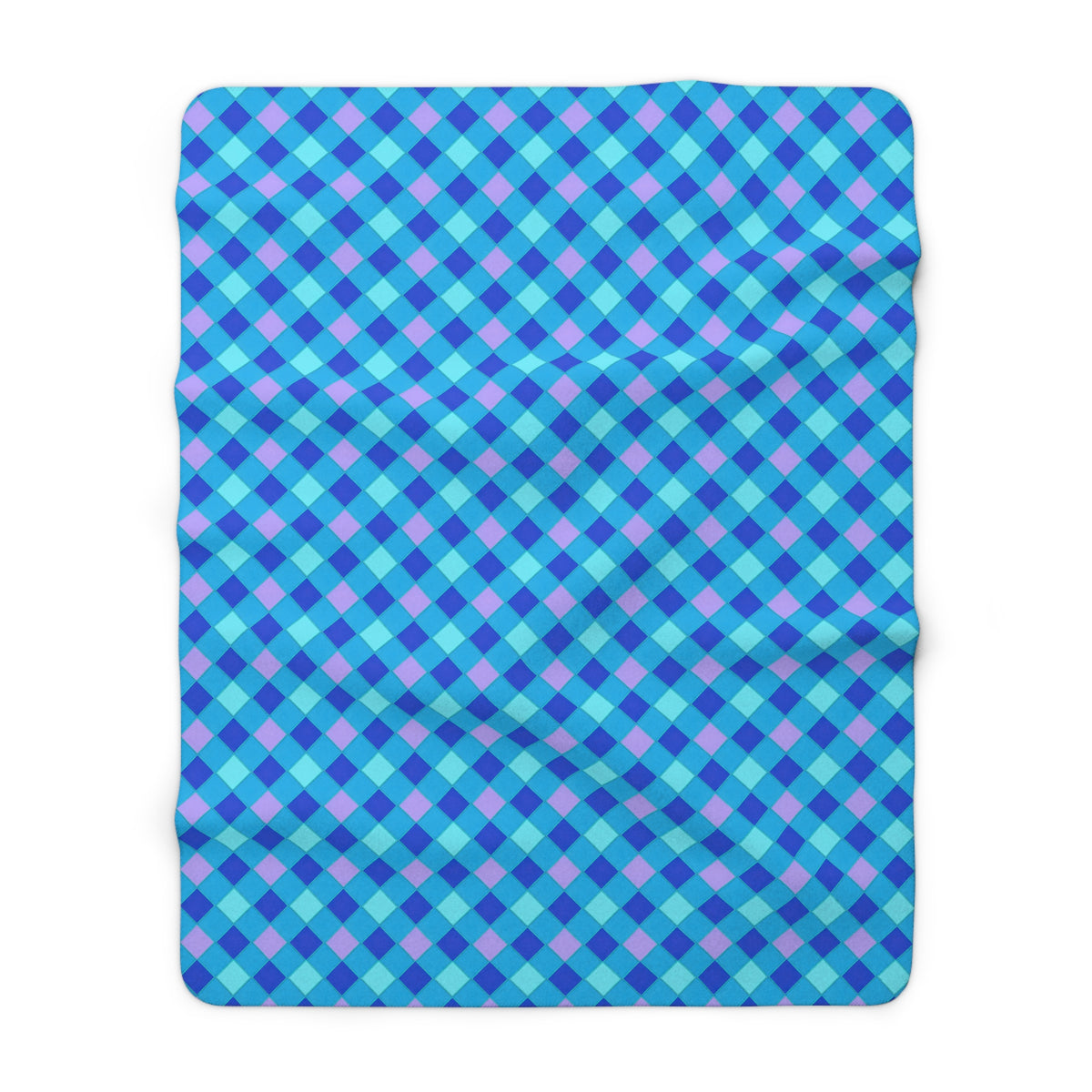 Jewel Harlequin Check Sherpa Fleece Blanket – Ice Jewel