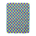 Bold Bulge Checker Sherpa Fleece Blanket – Op-Art Checker Pattern