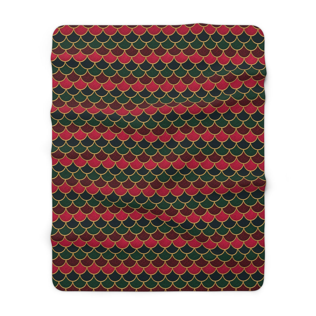 Jewel Scales Sherpa Fleece Blanket – Art Deco Pattern