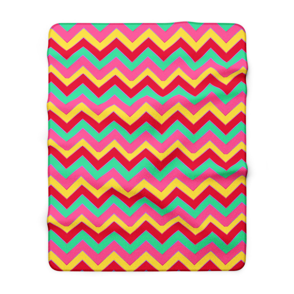 Jewel Chevron Bands Sherpa Fleece Blanket – Candy Christmas