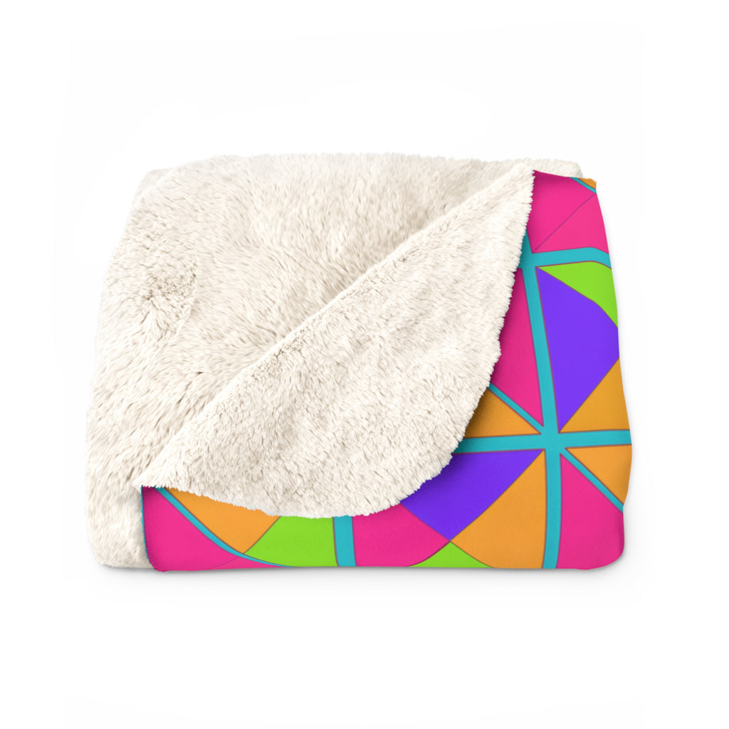 Split Square Fiesta Sherpa Fleece Blanket – Tropical Punch