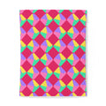 Grand Fractured Rhombus Cotton Duvet Cover – Candy Pop on Raspberry
