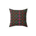 Gold Diamond Trellis Faux Suede Cushion – Art Deco Pattern