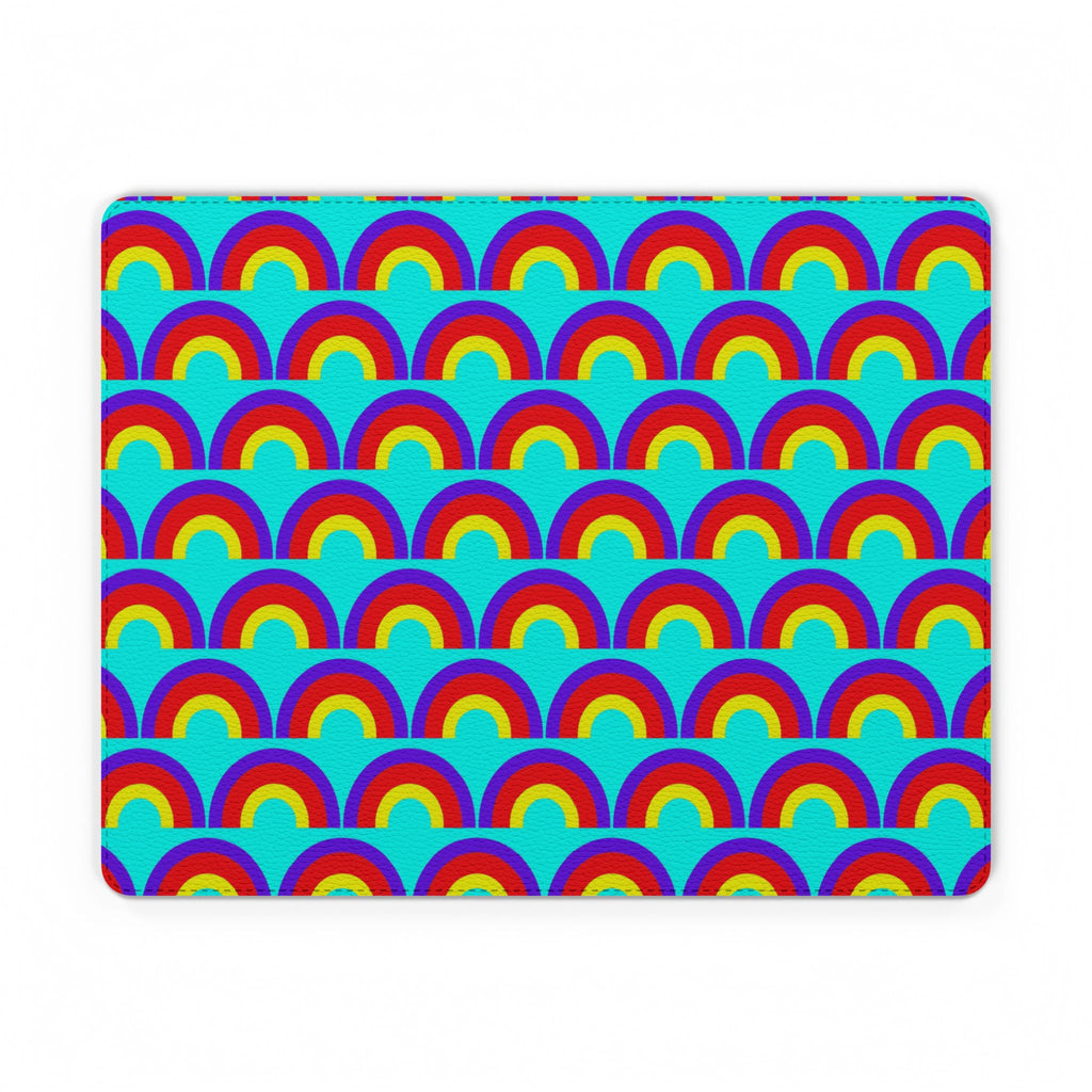 Chromatic Scallop Ripple Vegan Leather Mouse Mat – Op-Art Scallops Pattern