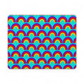 Chromatic Scallop Ripple Vegan Leather Mouse Mat – Op-Art Scallops Pattern