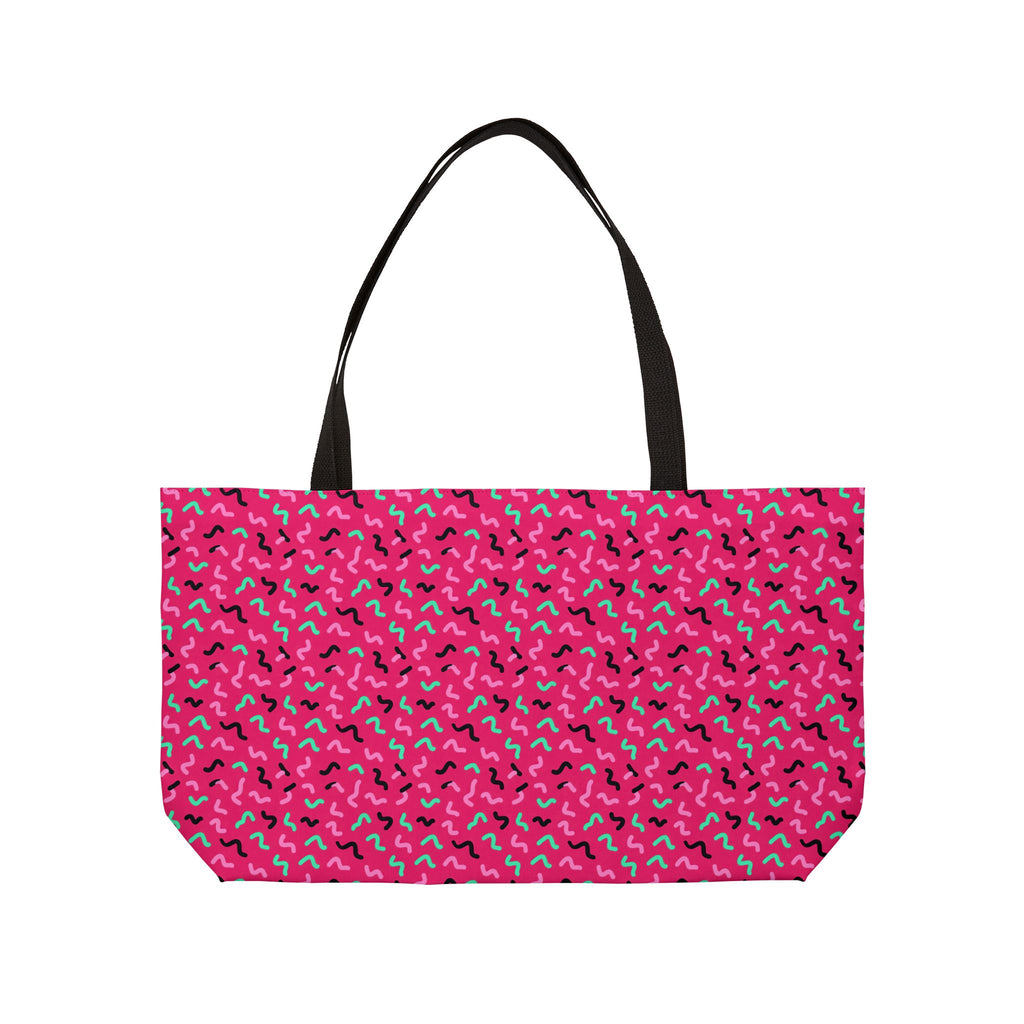 Squiggle Strokes Weekender Tote Bag – Candy Pop on Raspberry