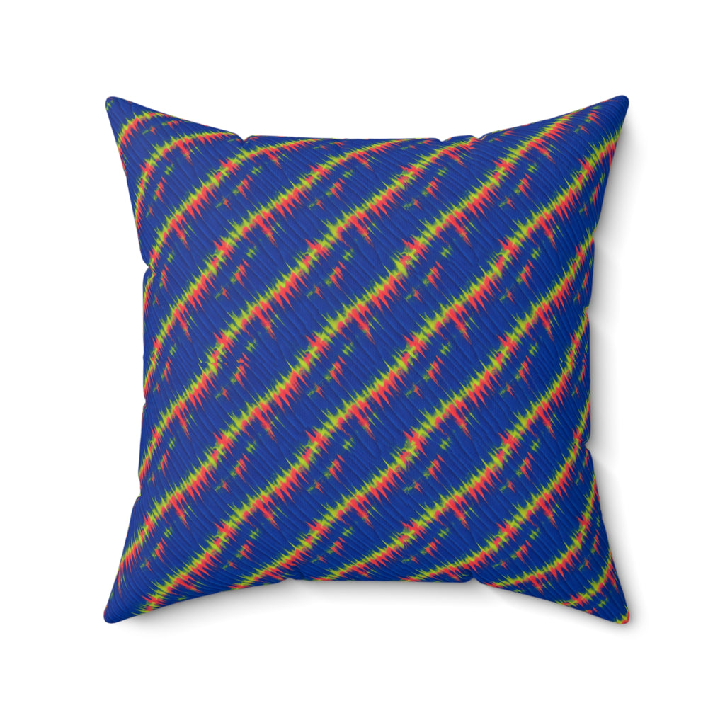 Diagonal Wrap Dye Faux Suede Cushion – Shibori Dye Pattern