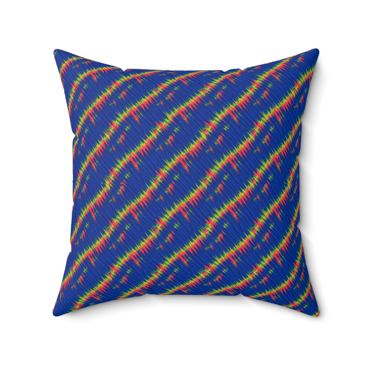 Diagonal Wrap Dye Faux Suede Cushion – Shibori Dye Pattern