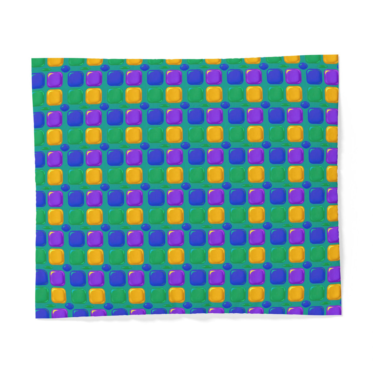 Giant Puffy Glass Cushions Cotton Duvet Cover – Peacock Jewel