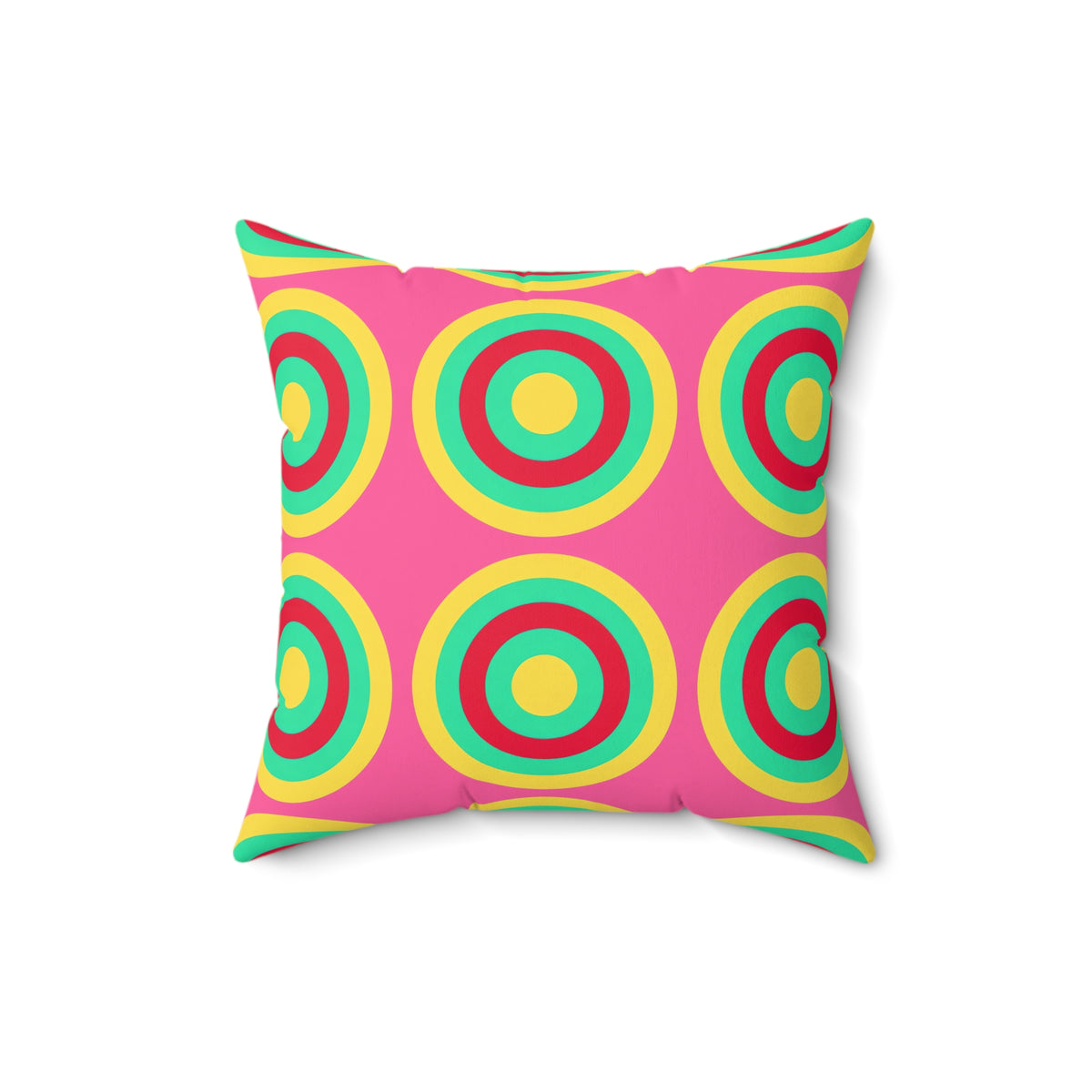 Mega Ring Grid Faux Suede Cushion – Candy Christmas