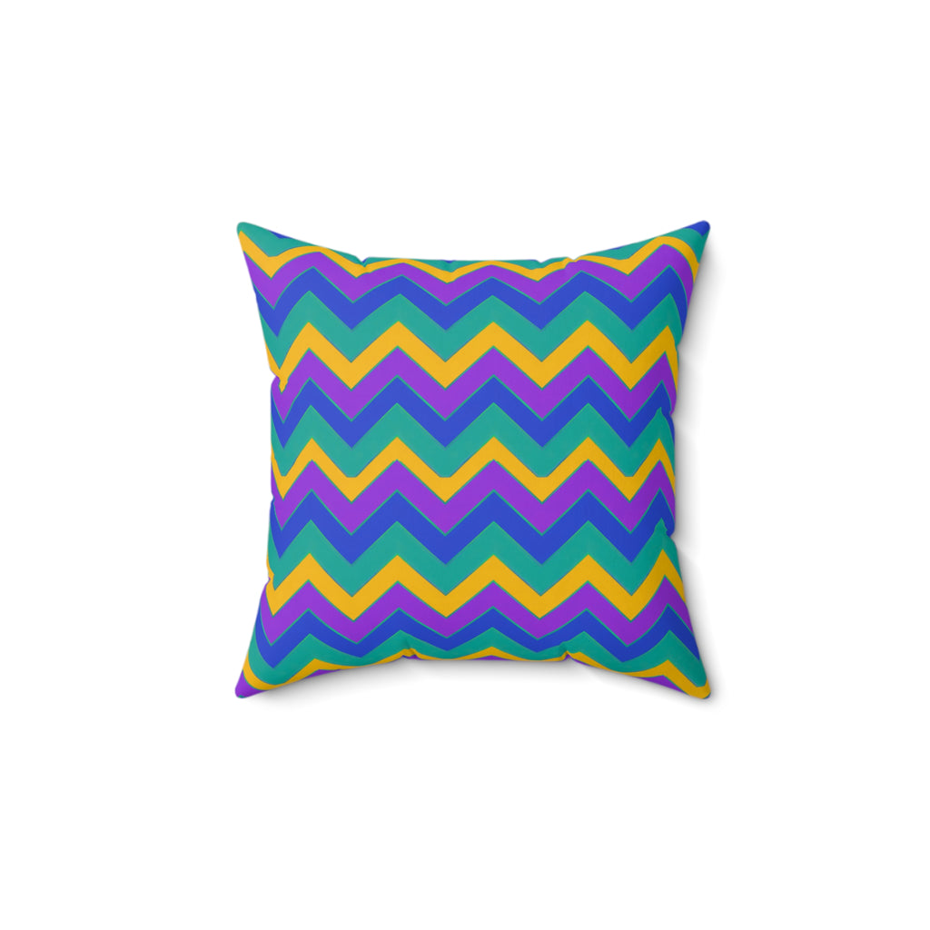 Jewel Chevron Bands Faux Suede Cushion – Peacock Jewel