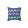 Jewel Chevron Bands Faux Suede Cushion – Peacock Jewel
