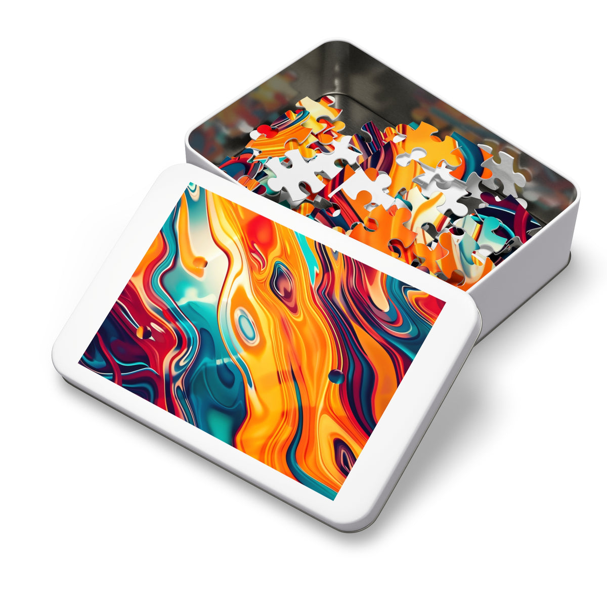 Psychedelic Lava Flow Jigsaw Puzzle with Tin – Psychedelic Fluid Art