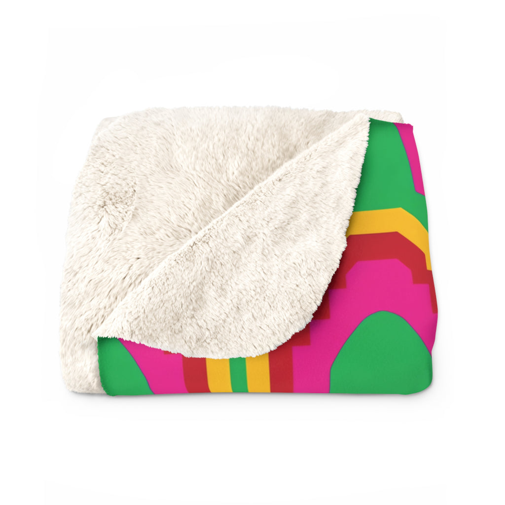 Grand Stepped Arches Sherpa Fleece Blanket – Art-Deco Arches Pattern