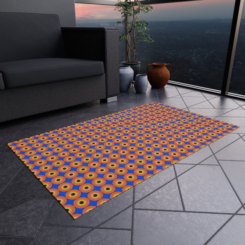 Pop Target Dots Outdoor Rug – Op-Art Pattern