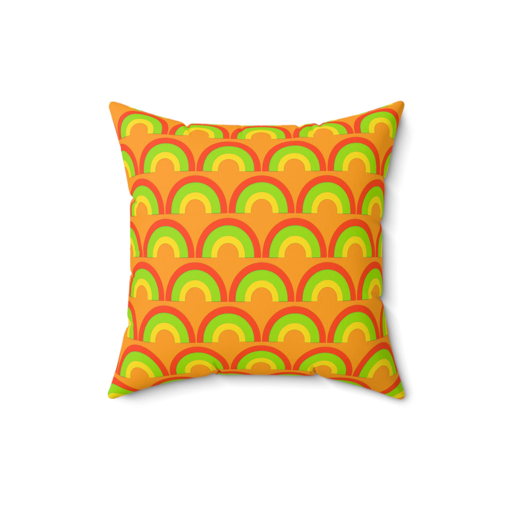 Chromatic Scallop Ripple Faux Suede Cushion – Hot Citrus